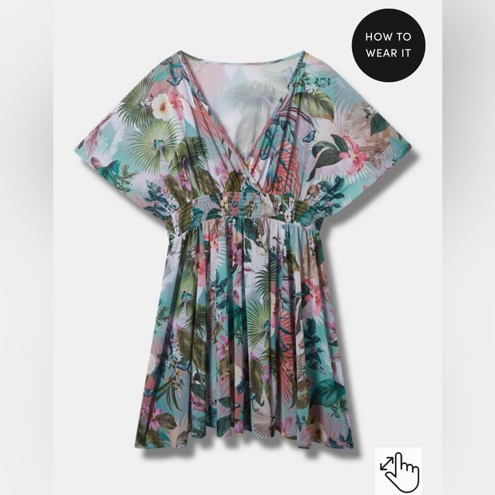 Mesh Smock Waist Coverup Dress size 2 - Picture 1 of 5